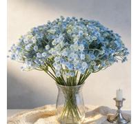 MINWEGI 20 Stems Artificial Gypsophila Flowers - Realistic Touch Faux Baby's Breath with Bendable Stems, Light Blue Fake Flowers for Home Wedding Decor (30CM)