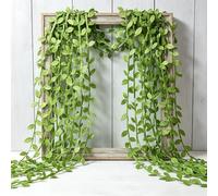 MINWEGI 40 Meter Artificial Ivy Vine - Fake Gre enery Garland with Real istic Leaves, S atin Fabric for Wedding Dec oration, Party Back drop, Home Wall Decor (Green)