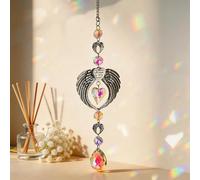 MINWEGI Sun Catchers for Windows - Crystal Rainbow Light Catcher with Angel Wings, Vintage Hanging Ornament for Home Decor, Romantic Gift for Women, Adults Only Decorative Accessory