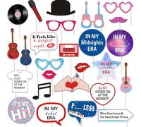 MINXICAI 31pcs Multi Color Music Letter Print Cardstock Photo Booth Props for Girls Party, Birthday Music Lover Photo Props