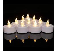 MINXIN Battery Operated Tea Lights Candles: 24 Pack Realistic and Bright Flickering Holiday Gift Flameless Candles LED Electric Tea Candles for Seasonal & Festival Party Home Decoration (Warm White)