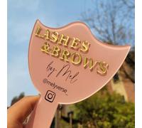 MINXLTD Custom Mirror Prop, Custom Beauty Technician Social Media Prop, Handheld Mirror Social Media Prop, Aesthetics Props, Salon Decor, Mirrors For Lash Techs(Pink)