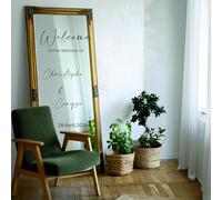 MINXLTD Customizable Design Names Mirror Window Sign Decal, Personalized Name Welcome Panel Stickers, Featuring Wedding Sign Welcome Wedding Featuring The Groom Brides Wedding Mirror Sign(42x65cm)