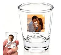 MINXLTD Personalized Shot Glass Custom Photo Image Logo Text, Funny Birthday Gifts, Customized 2Oz Whiskey/Tequila Shot Glass, Wedding Bachelorette Bachelor Mothers Day Party Anniversaries Favors