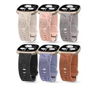 Minyee 3 Packs Floral Engraved Band Compatible with Fitbit Versa 4/Versa 3/Sense 2/Sense Band Women, Cute Soft Silicone Dandelion Flower Pattern Sport Designer Fancy Summer Strap for Versa 4