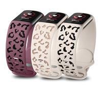 Minyee 3 Packs Leopard Engraved Band Compatible with Fitbit Charge 6 Bands/Fitbit Charge 5 Bands Women, Two-Tone Cheetah Soft Silicone Sport Designer Summer Replacement Wristband Strap for Charge 5