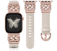 Minyee Celtic Knot Silicone Band Compatible with Apple Watch Band Women 42/38/40/41mm, Cute Soft Sport Designer Fancy Summer Replacement Strap for iWatch Series 11 10 9 8 7 6 5 4 Ultra/SE 3,Rose Gold