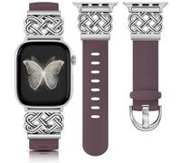 Minyee Celtic Knot Silicone Band Compatible with Apple Watch Band Women 42/44/45/46/49mm, Cute Dressy Soft Silicone Summer Lightweight Workout Strap for iWatch Series 11 10 9 8 7 6 5 4 Ultra/SE, Blue