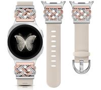 Minyee Celtic Knot Silicone Band Compatible with Samsung Galaxy Watch 8 40mm 44mm/ 8 Classic 46mm Band Women, No Gap One-Click Dressy Cute Interlock Buckle Premium Silicone Adjustable Strap Wristband