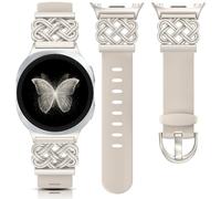 Minyee Celtic Knot Silicone Band Compatible with Samsung Galaxy Watch 8 40mm 44mm/ 8 Classic 46mm Band Women, No Gap One-Click Dressy Cute Interlock Buckle Premium Silicone Adjustable Strap Wristband
