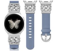 Minyee Celtic Knot Silicone Band Compatible with Samsung Galaxy Watch 8 40mm 44mm/ 8 Classic 46mm Band Women, No Gap One-Click Dressy Cute Interlock Buckle Premium Silicone Adjustable Strap Wristband