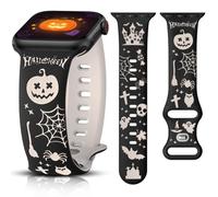 Minyee Halloween Silicone Band for Apple Watch 38/40/41/42mm, Black