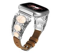 Minyee Leather Band Compatible with Fitbit Versa 2/Versa 1/Versa Lite Bands Women, Turquoise Western Boho Vintage Cowboy Retro Jewelry Ethnic Designer Cute Fancy Style Replacement Strap for Versa 2