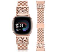 Minyee Magnetic Stretchy Band Compatible with Fitbit Versa 4/3/Fitbit Sense 2/1 Watch Bands Women Men, Celtic Knot Soft Elastic Nylon Fabric Cute Strap for Versa 3 4 Sense 2 Watch, Starlight&Nude