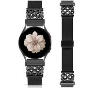 Minyee Magnetic Stretchy Band Compatible with Samsung Galaxy Watch 7/6/5/4/FE/Active 2 40mm 44mm/Watch 6 Classic 43mm 47mm/5 Pro 45mm Women Men, 20mm Celtic Knot Soft Elastic Nylon Strap, Black