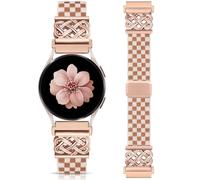 Minyee Magnetic Stretchy Band Compatible with Samsung Galaxy Watch 7/6/5/4/FE/Active 2 40mm 44mm/Watch 6 Classic 43mm 47mm/5 Pro 45mm Women, Celtic Knot Soft Elastic Nylon Strap, Nude/Rose Gold