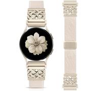 Minyee Magnetic Stretchy Band Compatible with Samsung Galaxy Watch 7/6/5/4/FE/Active 2 40mm 44mm/Watch 6 Classic 43mm 47mm/5 Pro 45mm Women, Celtic Knot Soft Elastic Nylon Fabric Strap,Champagne Gold