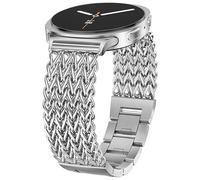 Minyee Metal Band Compatible with Samsung Galaxy Watch 8 40mm 44mm/ 8 Classic 46mm Band, No Gap One-Click Dressy Stainless Steel Metal Cowboys Multi-chain Strap Mermaid Link Bracelet Wristband,Silver