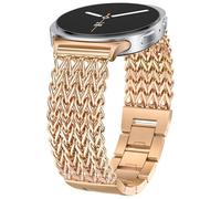 Minyee Metal Band Compatible with Samsung Galaxy Watch 8 40mm 44mm/ 8 Classic 46mm Bands, No Gap One-Click Dressy Stainless Steel Metal Pretty Multi-chain Strap Adjustable Link Bracelet, Rose Gold
