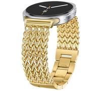 Minyee Metal Strap Compatible with Samsung Galaxy Watch 8 40mm 44mm/8 Classic 46mm No Gap One Click Elegant Stainless Steel Metal Gold Multi-Chain Bracelet, 5.3-7.3 inches, Stainless Steel, No