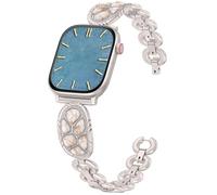 Minyee Turquoise Stone Bracelet Compatible with Apple Watch Band Women 42/41/40/38mm, Metal Gemstone Fancy Cowgirl Link Bracelet for iWatch Series 10 9 SE 8 7 6 5 4 3 Ultra, Starlight/White Turquoise