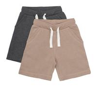 Minymo - Boy's Basic 53 Sweat Short (2-Pack) - Shorts size 122, brown