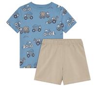 Minymo - Kid's Nightset S/S AOP 134263 - Everyday base layer size 86, sand