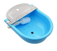 MINYULUA Automatic Waterer Bowl Large Horse Waterer with Float Valve and Drain Plug Automatic Water Feeder Dispenser Bowl for Sheep Dog Horse Cow Pig Plastic (Light Blue)