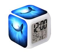 MINZEN LED Alarm Clock Shark Desk Table Glowing Electronic Colorful Digital Clock for Girl Boy Kids Children Bedroom Toy Birthday Present Gift