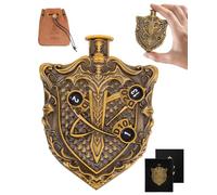 MinZerTRPG Roulette Dice 3.0 - Unique Shield Mechanical Spinner Dice for Tabletop RPG | 7-in-1 Metal DND Dice Set with Leather Pouch | Fidget EDC, Geek Gift for TTRPG Gamer & DM (Shield of Valor A)