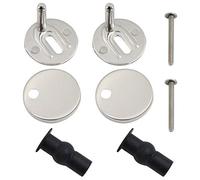 minzhenamz Toilet Seat Hinges Fittings, TM1206, D-Shaped, TOILET_SEAT, Universal, Quick Release, Stainless Steel and Plastic, Silver, Black