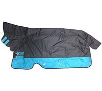 Mio All in One Medium Turnout Rug Black/Turquoise 6ft6