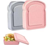 Mioaoa 1Pc Random Color Sandwich Containers, Sandwich Box Food Storage Toast Shape Holder Plastic for Lunch, Sandwich Keeper for Adults Prep Microwave Food Containers Sets