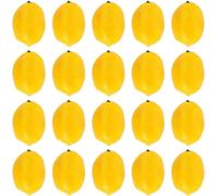 Mioaoa 20Pcs Yellow Lemon Mini Fake Lemon Fruit, Artificial Fruits Decorative Accessories Decoration，Plastic Foam Vegetables Fruit as Home Party Ornament Craft Photography Props Gift 3-6cm