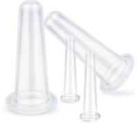 Mioaoa 4Pcs Transparent Massage Cupping Set Silicone Mini Facial Cups Face Massager Helper Skin Care Neck Back Eyes Massaging Cup Safe to Use, Don't Worry About Burns Health Care Products