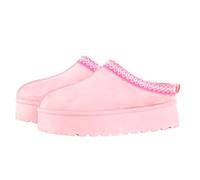 MIOBER Ladies Suede Slipper, Women's Slip On Indoor Platform Slippers,Faux Fur Warm,Plush Thermal with Anti-Skid Sole,Lined Outdoor Winter Boots(MOBI3-Pink,UK07)