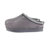 MIOBER Ladies Suede Slipper, Women's Slip On Indoor Platform Slippers,Faux Fur Warm,Plush Thermal with Anti-Skid Sole,Lined Outdoor Winter Boots(TAMMY1-DG,UK8)