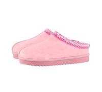 MIOBER Ladies Suede Slipper, Women's Slip On Indoor Platform Slippers,Faux Fur Warm,Plush Thermal with Anti-Skid Sole,Lined Outdoor Winter Boots(TAMMY1-PK,UK4)