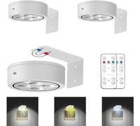 MIOBLUE 3 Pack Picture Light Battery Operated Painting Lights, Wireless Magnetic Display Art Light with Remote Controls, Dimmable Timer Portrait Light for Art Frame Artworking (White)