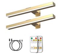 MIOBLUE Cordless Picture Lights for Wall, Rchargeable Painting Light with Remote, 16'' Battery Operated Display Lamp Dimmer Timer, 3 Modes Magnetic Wall Light for Artworks Frames Dartboard- 2Pack