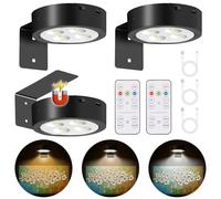 MIOBLUE Pack of 3 Picture Light Battery, Wireless Picture Light with Remote Control, LED Light Spots, Dimmable Picture Lamp,Rechargeable with 3 Colour Temperatures,Display Case Lighting LED with