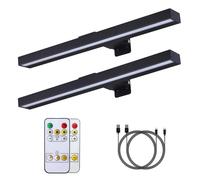 MIOBLUE Wireless Picture Light with Remote, Rechargeable Painting Light, 16'' Art Battery Display Lamp Dimmer Timer, 3 Modes Magnetic Wall Light for Artworks Dartboard- 2Pack