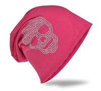Miobo Jersey Slouch Beanie with Sequin Rhinestone Style - Skull Pattern (Pink (Skull Style))