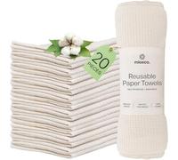 Mioeco 20 Pack Reusable Paper Towels - Washable Kitchen Dish Towels - Organic Cotton Alternative to Waffle Tea Towel - Strong, Absorbent, Paperless Cleaning Cloths - Eco-Friendly & Zero Waste