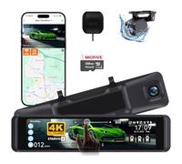 Miofive Mirror Dash Cam with STARVIS 2 IMX675, 11.26" Rearview Mirror Camera, 4K Front & 2K Rear, 128GB Card Included, 5GHz Wi-Fi, Bluetooth, Night Vision, Parking Assist & GPS
