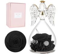 Miofula Christmas Preserved Real Rose Gifts for Women,Forever Roses in Glass Angel Birthday Gifts for Women,Eternal Rose Flowers Gift for Her Mum Girlfriend Wife Christmas Anniversary Valentine's Day