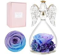 Miofula Christmas Preserved Real Rose Gifts for Women,Forever Roses in Glass Angel Birthday Gifts for Women,Eternal Rose Flowers Gift for Her Mum Girlfriend Wife Christmas Anniversary Valentine's Day