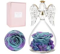 Miofula Preserved Real Rose for Womens, Forever Rose in Glass Angel Birthday Gifts for Mum Women Wife, Eternal Rose Gifts for Her on Christmas, Anniversary, Valentine's Day, Mother's Day