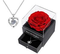Miofula Preserved Real Rose Gifts for Women Mum, Eternal Flowers Rose Best Mum Ever Gift Box with Necklace Gifts for her on Christmas Valentine's Day Mother’s Day Anniversary, Birthday Gifts for Women