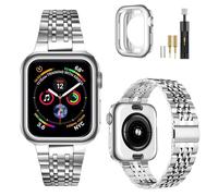 MioHHR Compatible with Apple Watch Strap 42mm, Solid Stainless Steel Metal Band for iWatch Series 10 Men and Women (Silver)